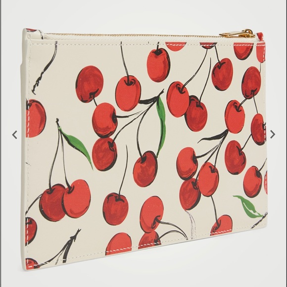 YSL Monogram Leather Pouch In Cherry Print - Picture 9 of 9